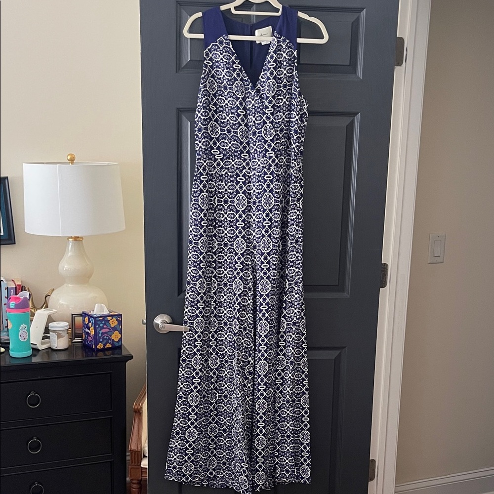 Elevenses Navy and White Geometric Jumpsuit